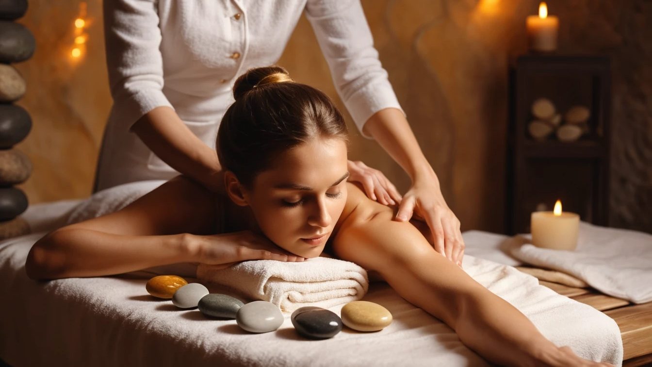 Процедура стоун-массажа